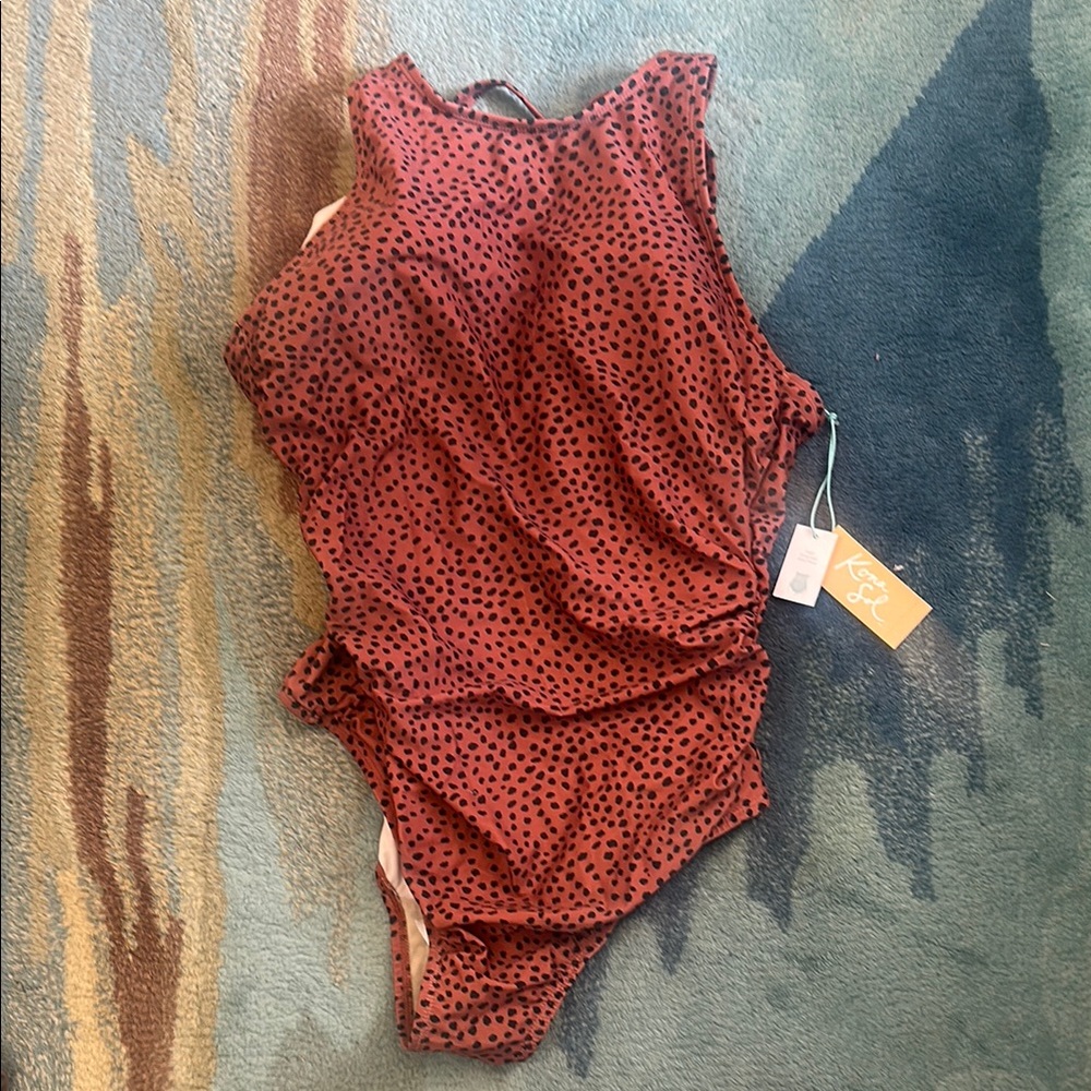 Kona Sol Polka Dot One Piece Swimsuit new with tags